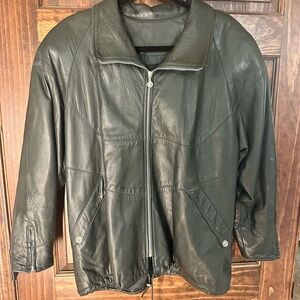 Siena Genuine Leather Jacket – Women’s XS – Forest Green – Zip Front